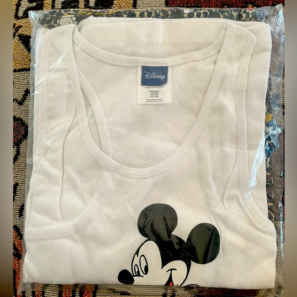 Mickey Mouse pajama set top and leopard print pants